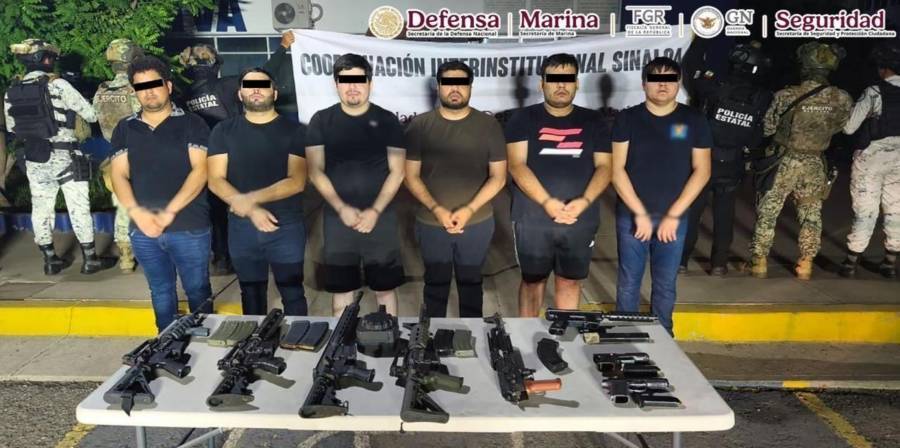 Autoridades capturan a seis presuntos integrantes de c&eacute;lula delictiva en Sinaloa