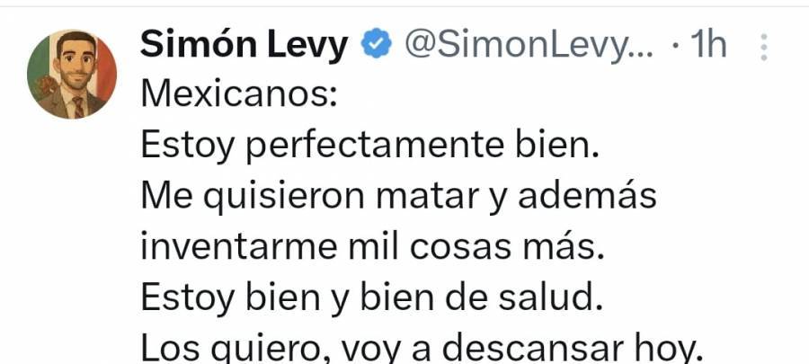 Sim&oacute;n Levy desmiente a Sheinbaum sobre su detenci&oacute;n en Portugal; asegura que intentaron asesinarlo en EU
