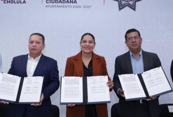 Fortalece San Andr&eacute;s Cholula seguridad bancaria mediante convenio con SEPROBAN
