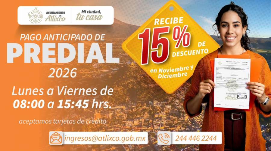 Ariadna Ayala anuncia descuento del 15% por pago anticipado del Predial 2026