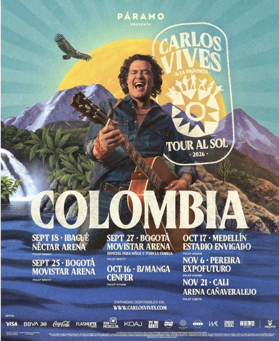 Carlos Vives regresa a los escenarios de Colombia con su esperada gira “TOUR AL SOL”