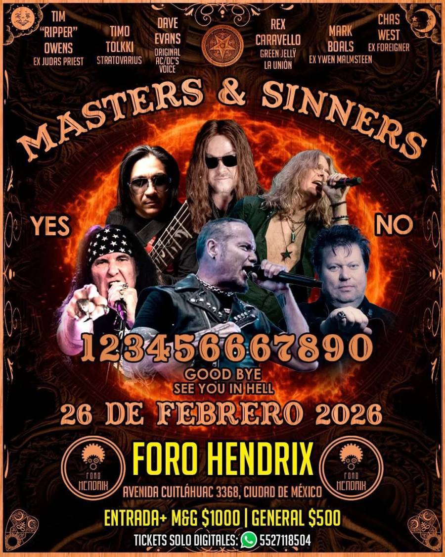 Masters and Sinners: Leyendas vivas del metal mundial se re&uacute;nen en formato intimo en FORO HENDRIX