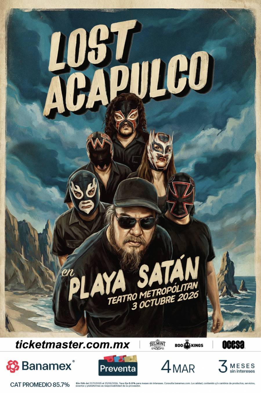 ¡M&Aacute;SCARAS, SURF y REVERB en el METROP&Oacute;LITAN! LOST ACAPULCO regresa para una noche de culto