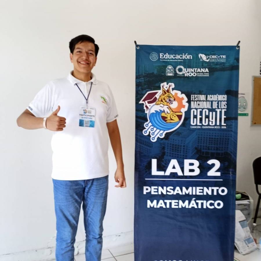 Estudiante de CECyTEQ gana primer lugar nacional en Festival Acad&eacute;mico de Matem&aacute;ticas