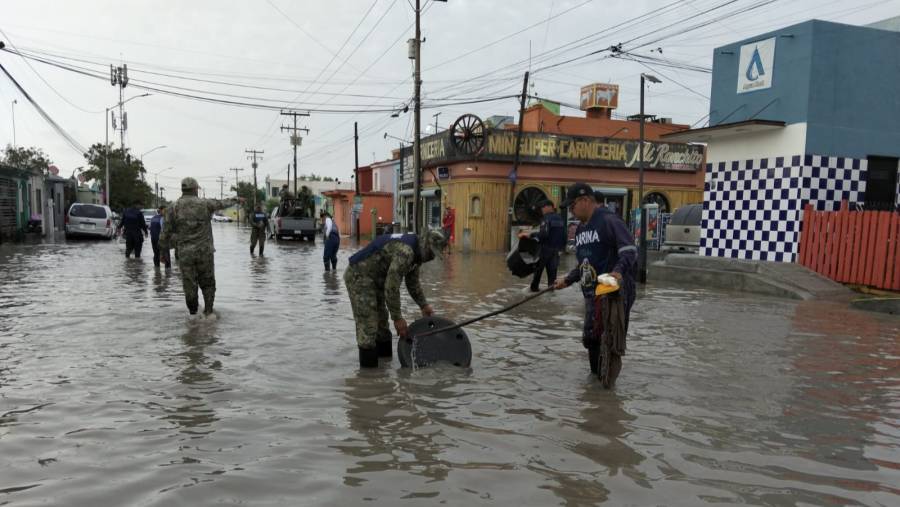 Marina activa operativo de apoyo en Matamoros tras intensas precipitaciones