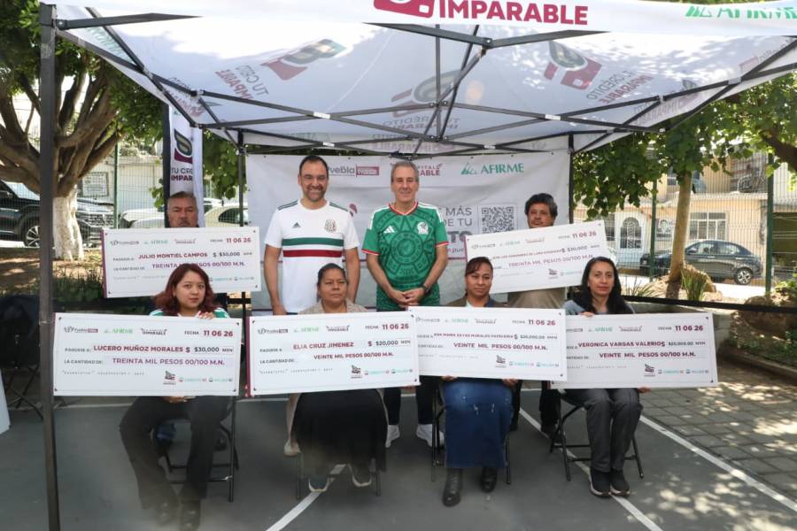 Entrega Pepe Chedraui cheques de “Tu Cr&eacute;dito Imparable” en San Jer&oacute;nimo Caleras