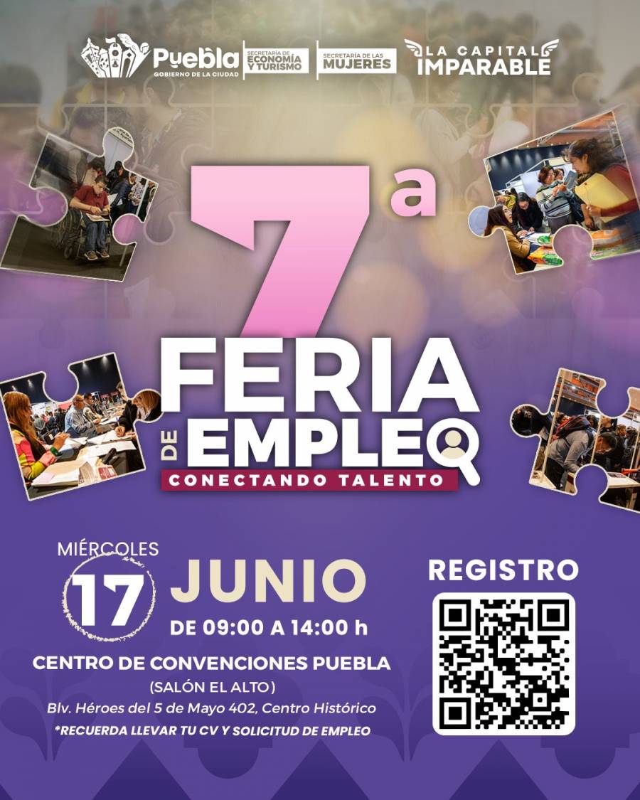 Puebla realizar&aacute; s&eacute;ptima Feria del Empleo con salarios de hasta 55 mil pesos