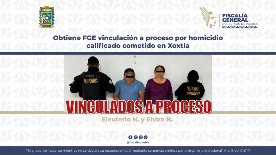Obtiene FGE vinculaci&oacute;n a proceso por homicidio calificado cometido en Xoxtla