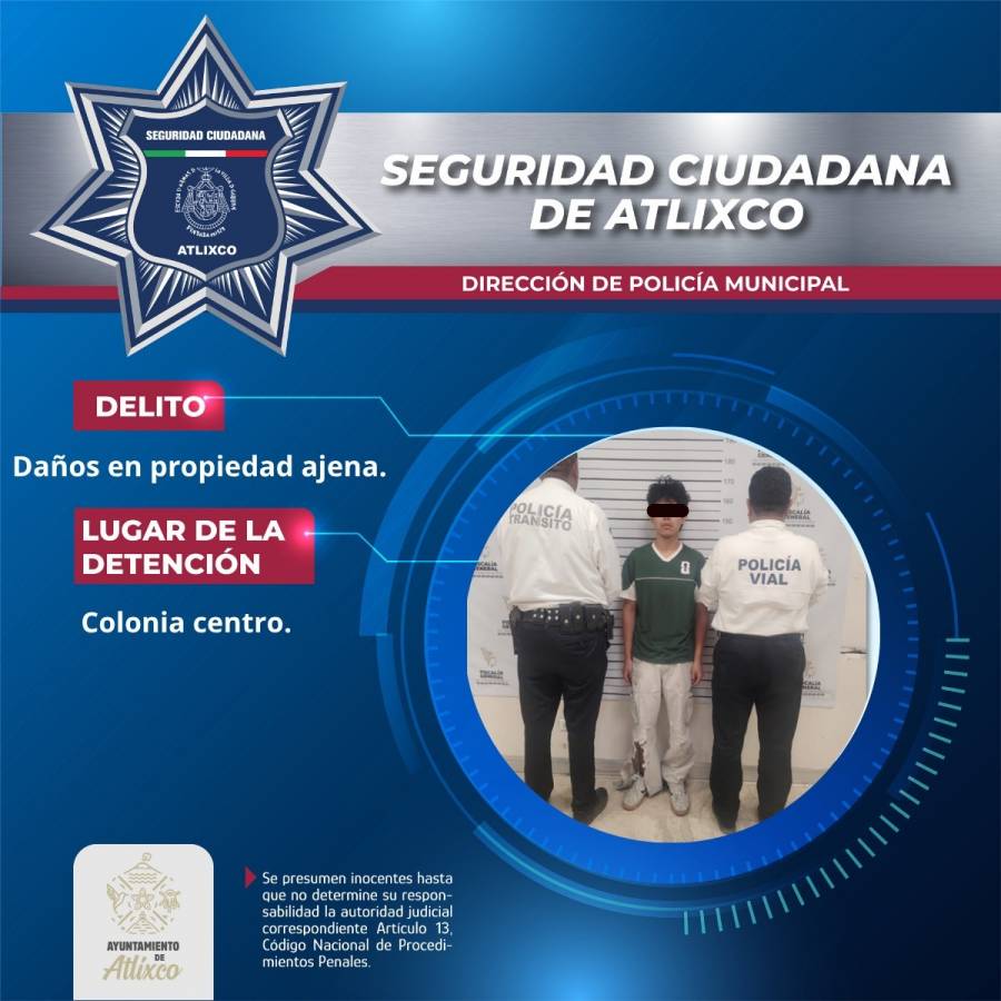 Polic&iacute;as de Atlixco detienen a motociclista por manejar bajo los influjos de sustancias embriagantes