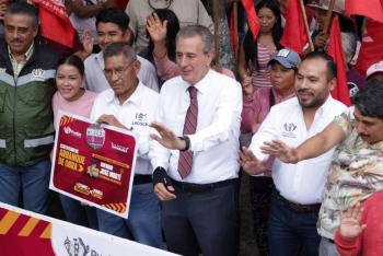 Encabeza Pepe Chedraui arranque de rehabilitaci&oacute;n vial en la colonia Fraternidad Antorchista