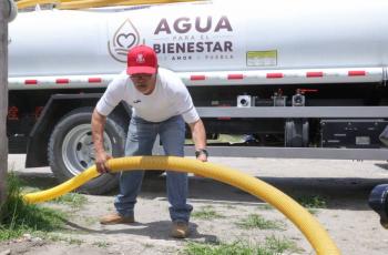 Gobierno Estatal lleva Agua para el Bienestar a colonias con desabasto