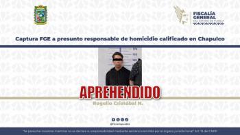 Captura FGE a presunto responsable de homicidio calificado en Chapulco