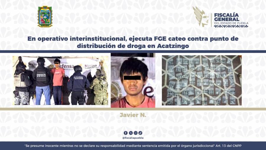 En operativo interinstitucional, ejecuta FGE cateo contra punto de distribuci&oacute;n de droga en Acatzingo
