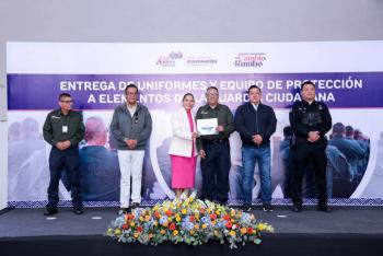 Dignifica Lupita Cuautle a la Guardia Ciudadana de San Andr&eacute;s Cholula