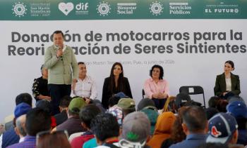 Gobierno De Texmelucan Realiza Entrega Hist&oacute;rica De 50 Motocarros Para La Reorientaci&oacute;n De Seres Sintientes