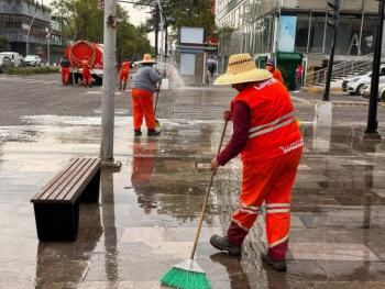 Gobierno de Pepe Chedraui efectu&oacute; labores lavado en la Avenida Ju&aacute;rez