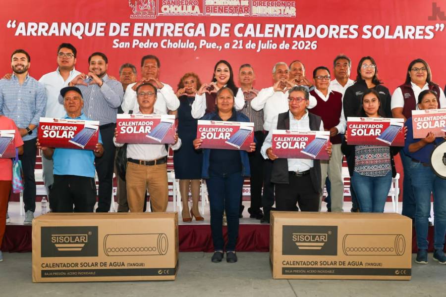 A trav&eacute;s de calentadores solares, lleva Tonantzin Fern&aacute;ndez bienestar a m&aacute;s de 10 mil cholultecas