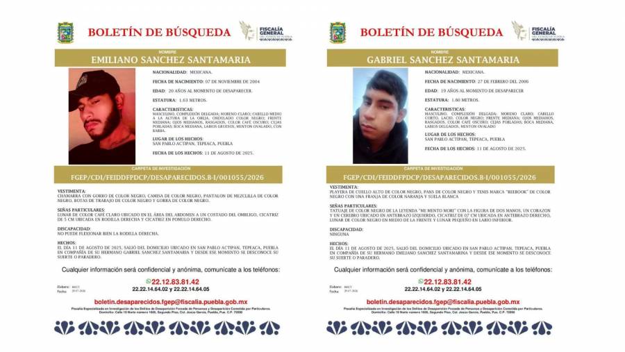 A casi un a&ntilde;o, buscan a dos hermanos desaparecidos tras acudir a una falsa oferta de trabajo en Tepeaca