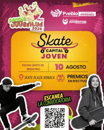 Invita Gobierno de Pepe Chedraui a la ciudadan&iacute;a a demostrar su talento en “Skate Capital Joven”
