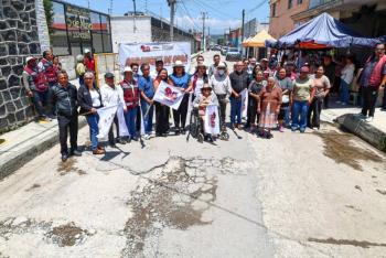 Contin&uacute;a Tonantzin Fern&aacute;ndez llevando obra p&uacute;blica a todos los barrios de San Pedro Cholula