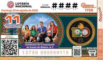 Celebra Loter&iacute;a Nacional el Centenario de los Scouts en M&eacute;xico y su historia de formaci&oacute;n en ni&ntilde;as, ni&ntilde;os y j&oacute;venes
