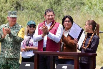 Desde Puebla, presidenta Sheinbaum firma decreto para reforestar a M&eacute;xico y restaurar ecosistemas