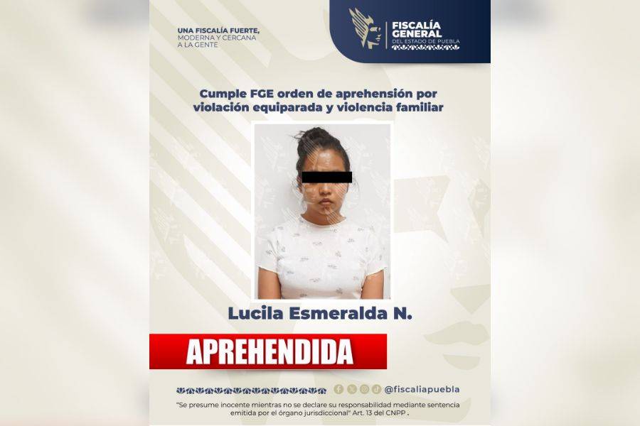 FGE detiene a mujer por presunta violaci&oacute;n equiparada y violencia familiar contra una menor