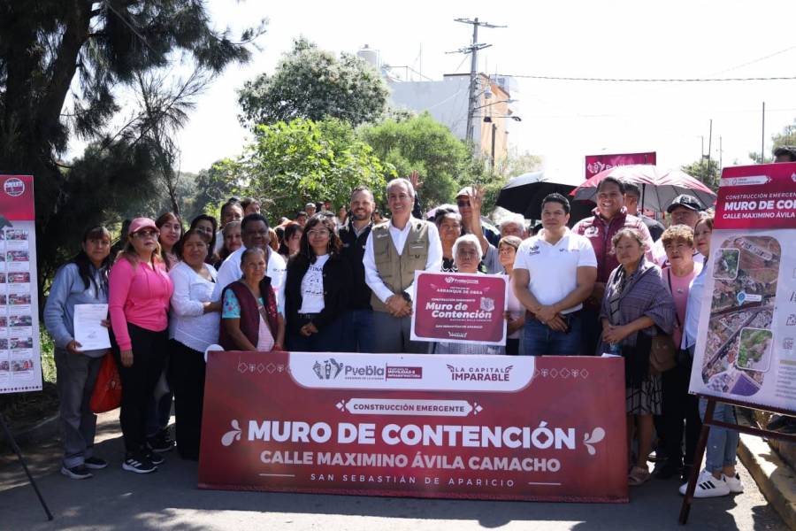 Encabeza Pepe Chedraui construcci&oacute;n del muro de contenci&oacute;n Maximino &Aacute;vila Camacho en San Sebasti&aacute;n de Aparicio