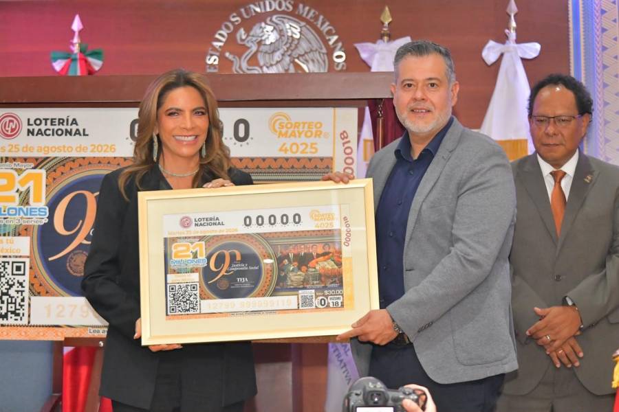 Reconocen con billete conmemorativo de Loter&iacute;a 90 a&ntilde;os de compromiso social del Tribunal Federal de Justicia Administrativa