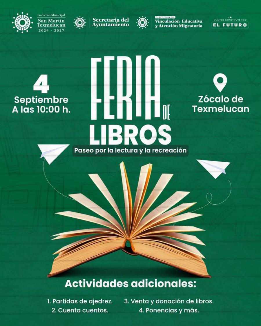 Gobierno de Juan Manuel Alonso impulsa la cultura con Feria de Libros en Texmelucan