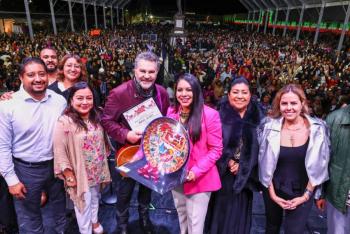 Con Mijares y miles de visitantes, Tonantzin Fern&aacute;ndez inaugura la 76a Feria Milenaria