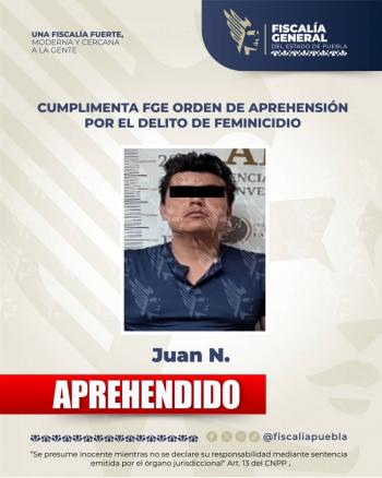 Cumplimenta FGE orden de aprehensi&oacute;n por el delito de feminicidio