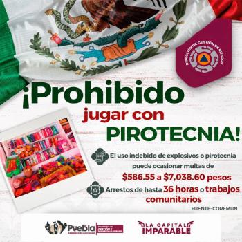 Gobierno de Pepe Chedraui refuerza medidas preventivas durante las Fiestas Patrias; exhorta a evitar el uso de pirotecnia