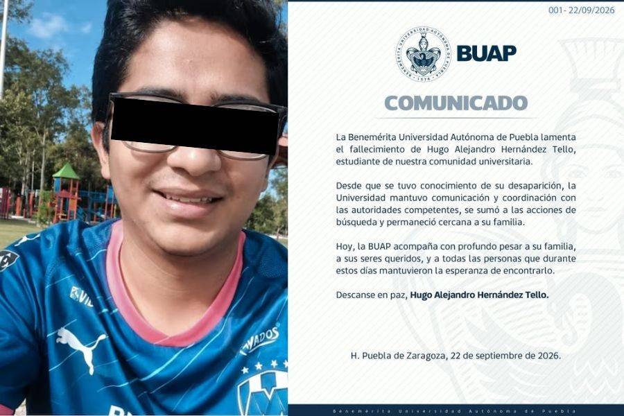 “Hoy nuestra comunidad est&aacute; de luto”: rectora de BUAP tras muerte de Hugo Alejandro