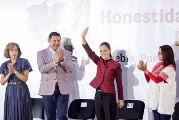 Anuncia Sheinbaum 18 nuevos bachilleratos y consultorios del IMSS-Bienestar en Puebla
