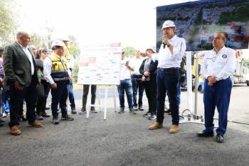 Gobierno del Estado transforma vialidades con apoyo de Pemex y trenes de pavimento
