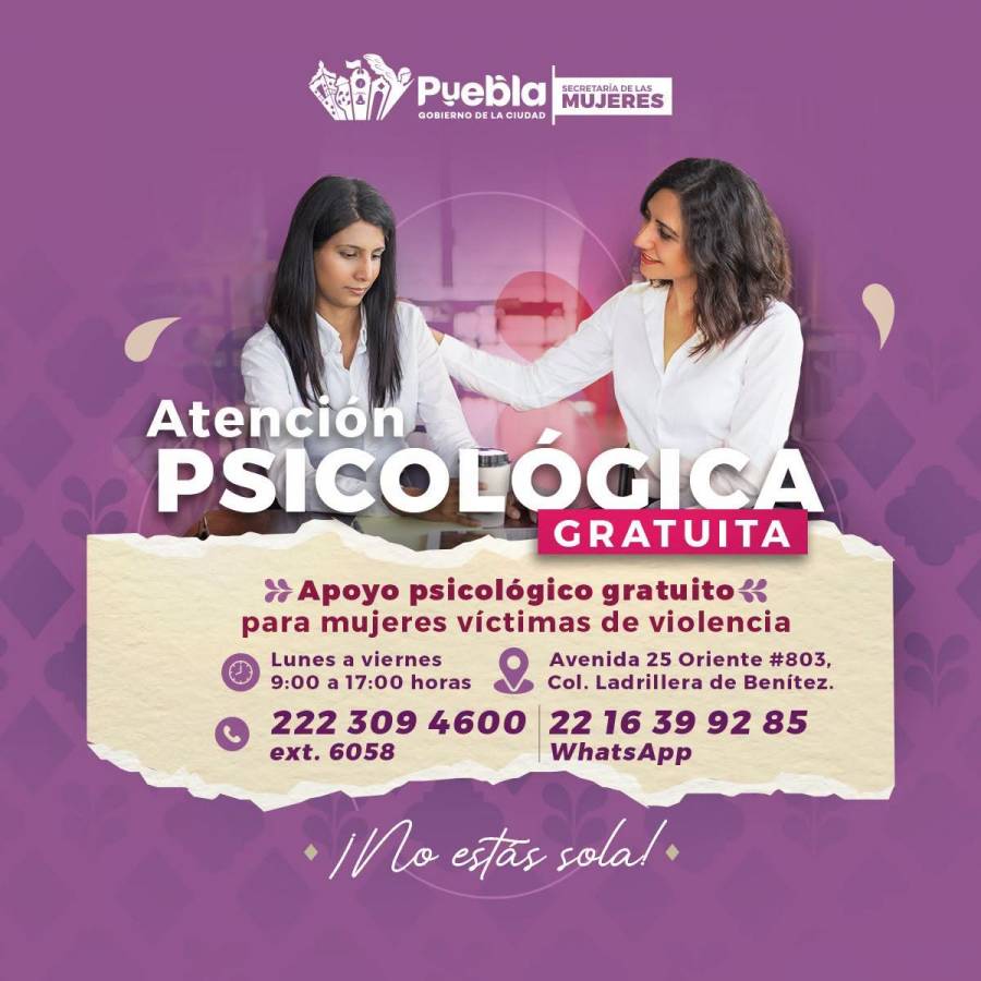 Gobierno de Pepe Chedraui acerca atenci&oacute;n psicol&oacute;gica y asesor&iacute;a jur&iacute;dica gratuita a las mujeres de Puebla