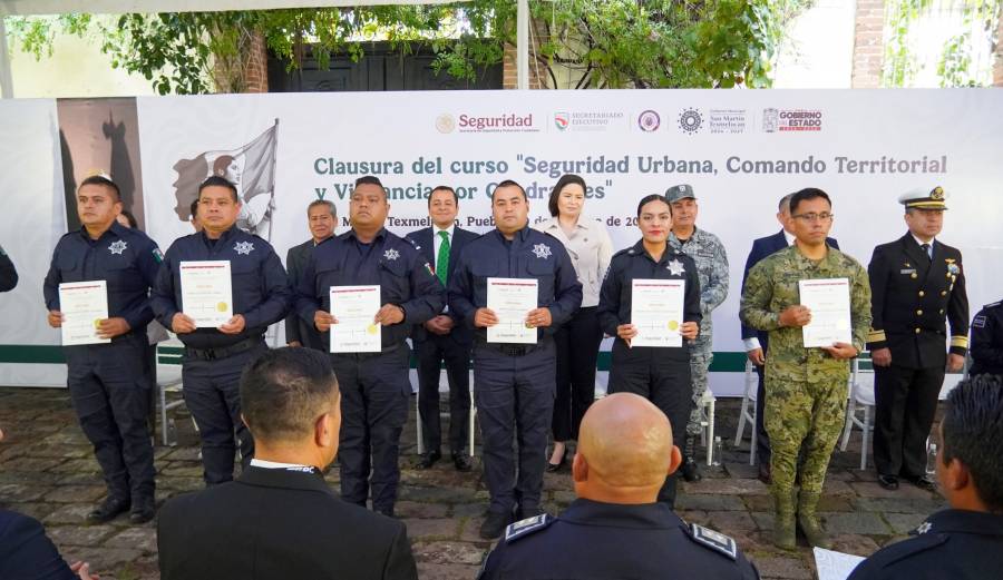 Texmelucan, segundo municipio a nivel nacional en recibir capacitaci&oacute;n en seguridad urbana, comando territorial y vigilancia por cuadrantes
